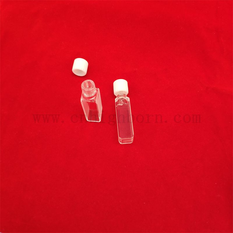 Standard Clear Optical Glass Cell 2sides Transparent Square Opening Laboratory Glassware Quartz Glass Cuvette