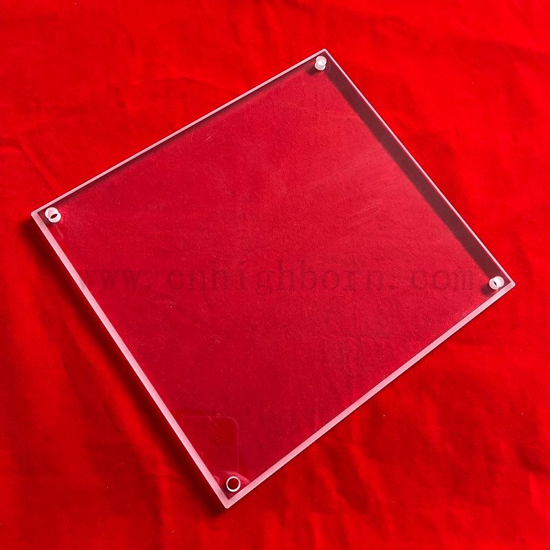 Professionally Produced Laser Cutting Quartz Fused Silica Square Plate with Hole