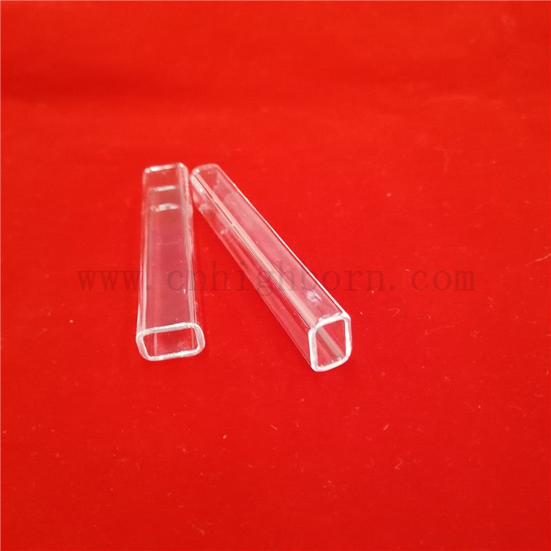 Heat Resistance High Purity Customized Square Quartz Fused Silica Glass Tube
