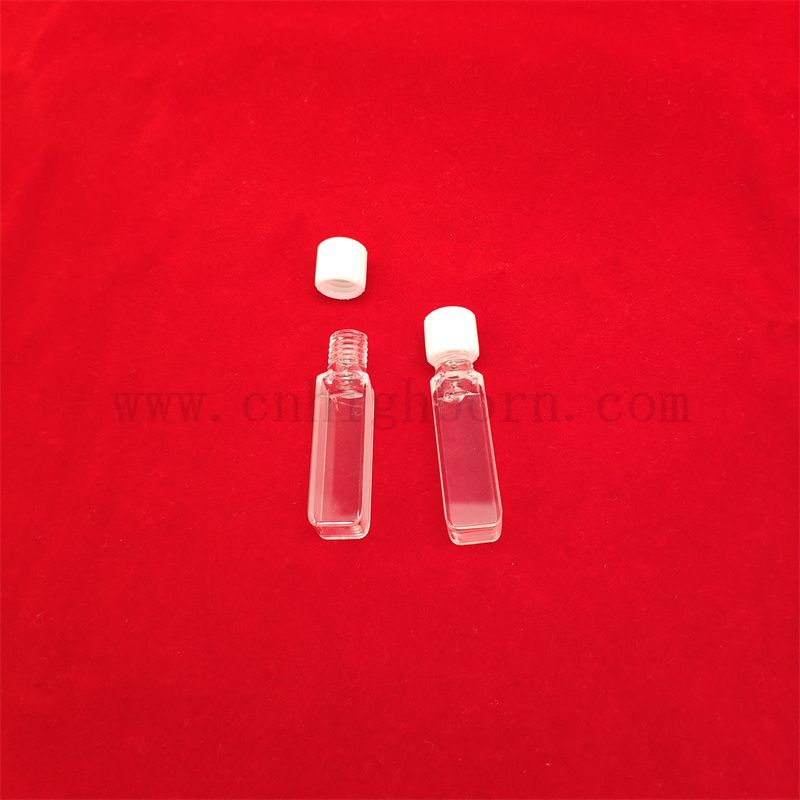 Standard Clear Optical Glass Cell 2sides Transparent Square Opening Laboratory Glassware Quartz Glass Cuvette