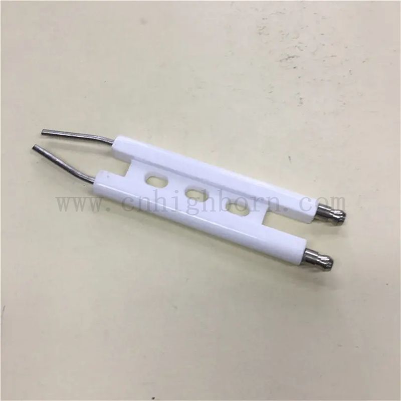 High Temperature Resistant 95% Alumina Ceramic Electrode Double-pin Ignitor