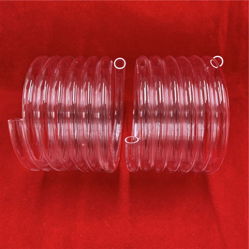 Heat Resistance Clear Fused Silica Quartz Glass Spiral Tube