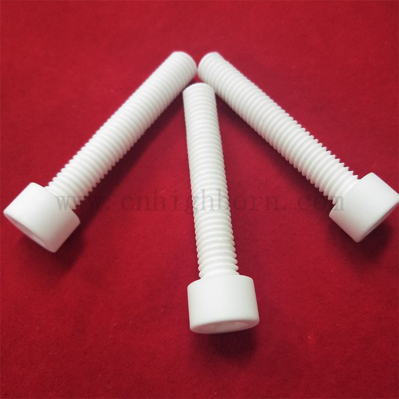 Customized Alumina Ceramic Insulation Screw Bolt Nut M10 Al2O3 Rod