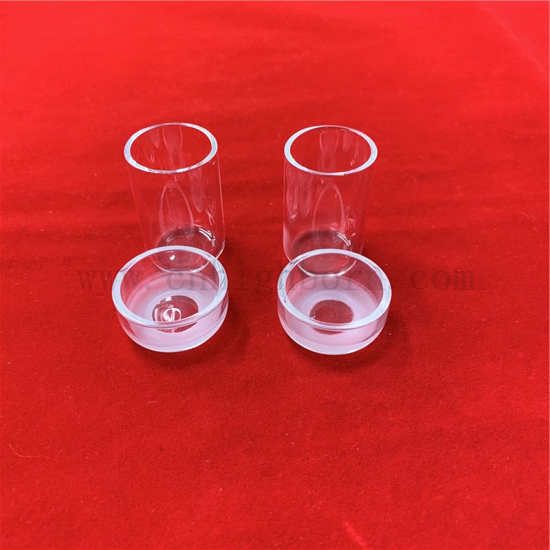 Heat Resistance Clear Quartz Glass Lab Crucible with Cap