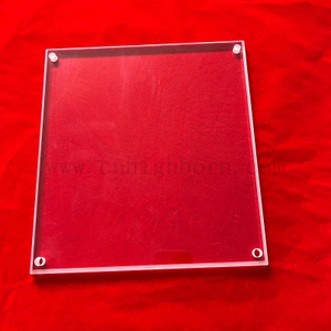 Professionally Produced Laser Cutting Quartz Fused Silica Square Plate with Hole