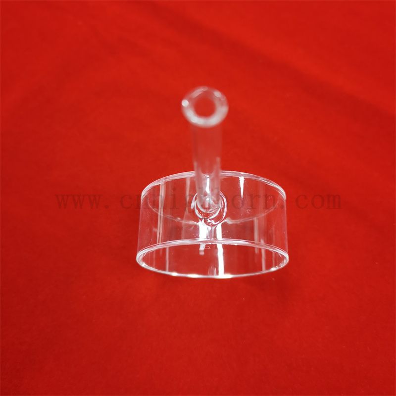 Customized Clear Optical Glass Flow Cells Short Pathlength with Fill Tube UV Cylindrical Quartz Cuvettes
