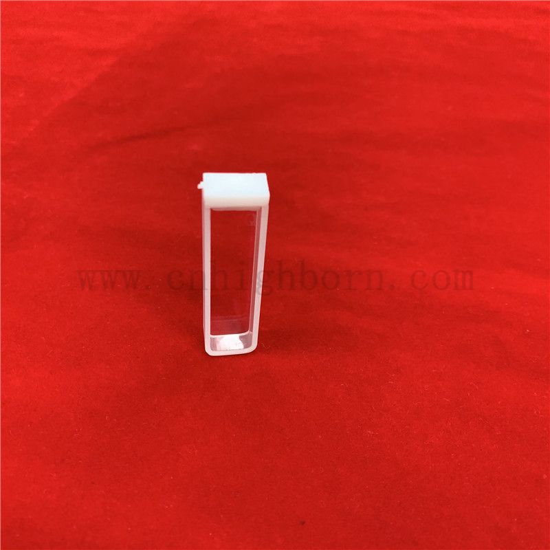 Laboratory UV Transmittance 1.7ml Spectrophotometer Quartz Cuvette 2 Sides Transparent Standard Optical Glass Cell with Lid