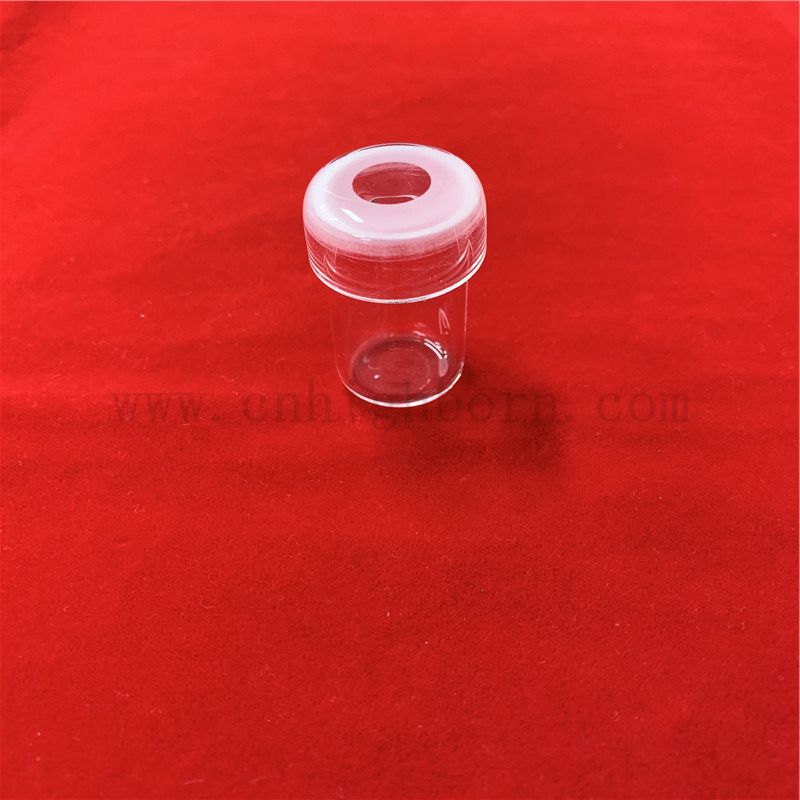 Heat Resistance Clear Quartz Glass Lab Crucible with Cap