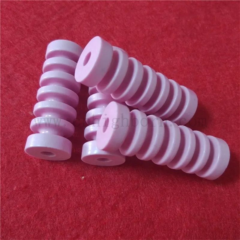 Wear Resistance 95% Pink Al2O3 Alumina Ceramic Yarn Guide Wheel Textile Ceramic Bearing Roller