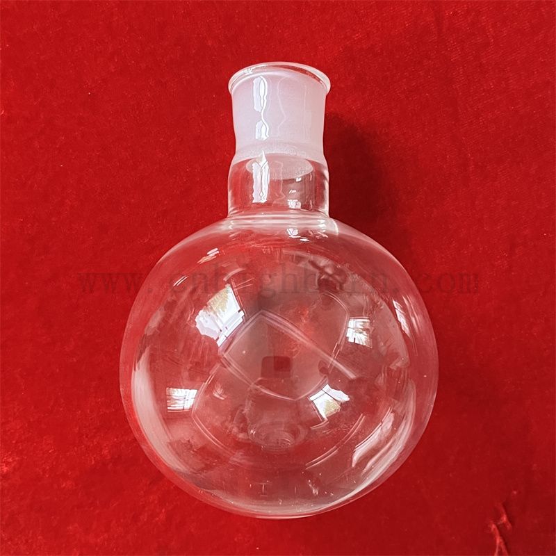 Heat Resistance Quartz Glass Clear Round Bottom Lab Flask