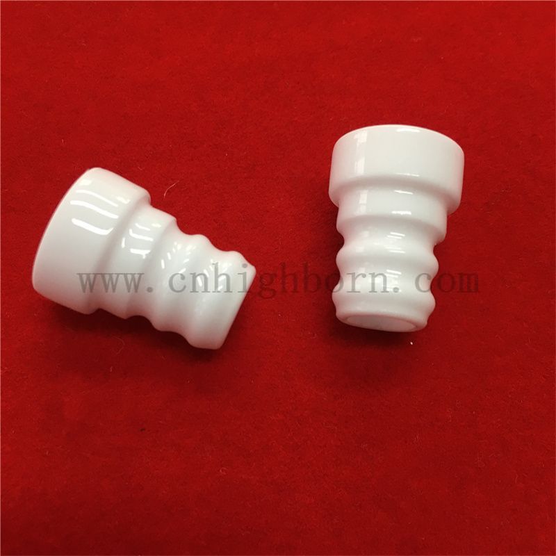 Customized Alumina Irregular Tube Glazed Al2O3 Ceramic Threaded Part