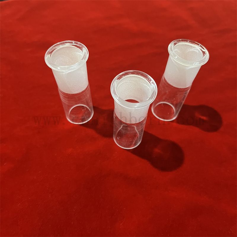 Heat Resistance Frosted EndsTransparent Fused Silica Quartz Glass Tube Connector 