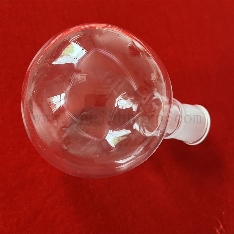 Heat Resistance Quartz Glass Clear Round Bottom Lab Flask