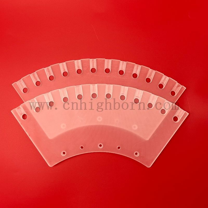 UV Customized JGS2 Fused Silica Clear Drilled Holes Quartz Plate