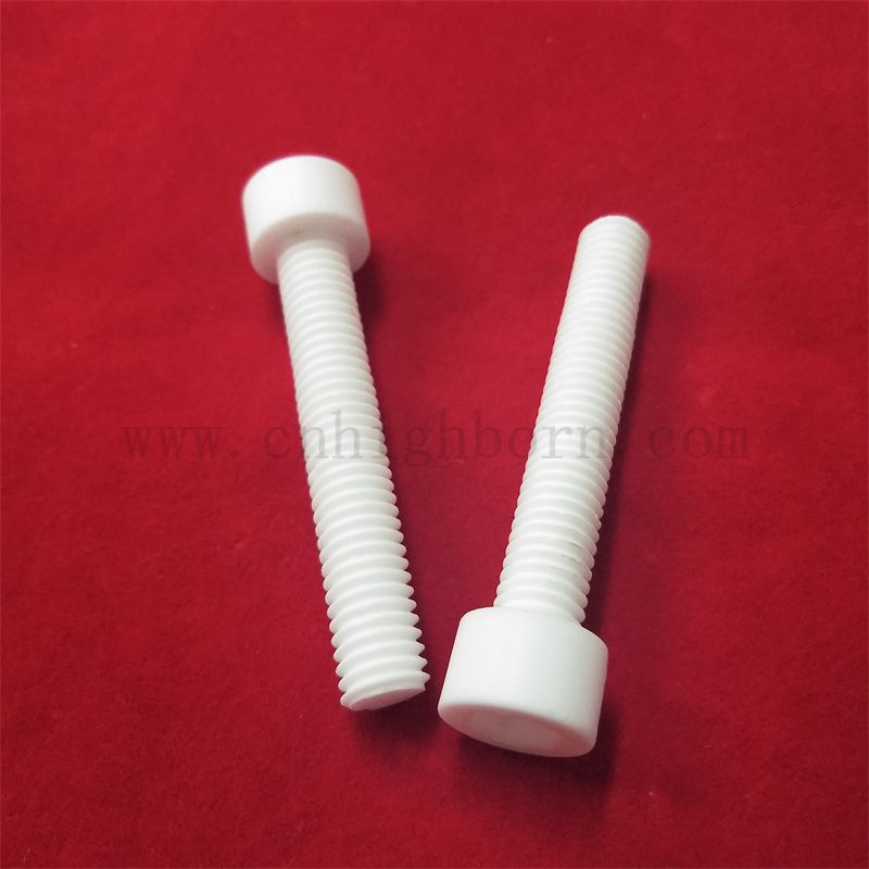 Customized Alumina Ceramic Insulation Screw Bolt Nut M10 Al2O3 Rod