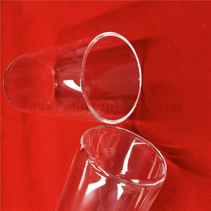 Heat Resistance Customized Clear Quartz Glass tube with flat bottom