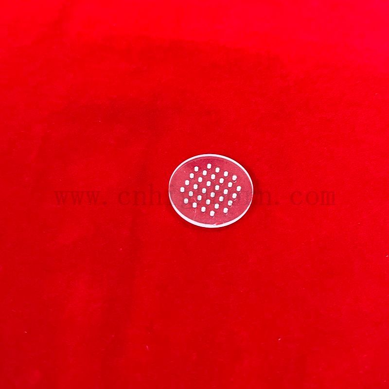 Quartz Laser Perforated Disc Deep Processing Transparent Silica Quartz Plate