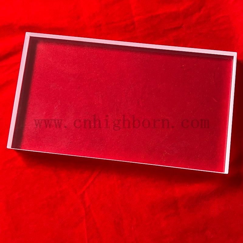 Polished Rectangle Transparent Quartz Glass Slab For UV Curving