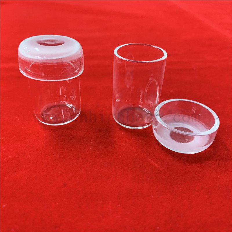 Heat Resistance Clear Quartz Glass Lab Crucible with Cap