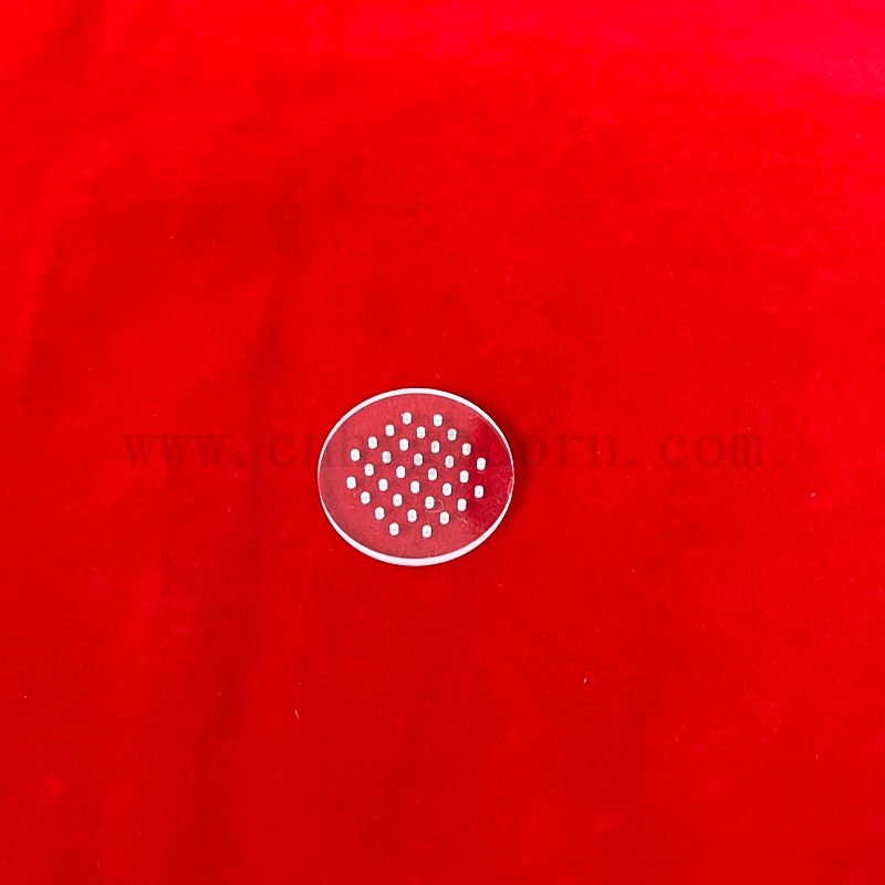 Quartz Laser Perforated Disc Deep Processing Transparent Silica Quartz Plate