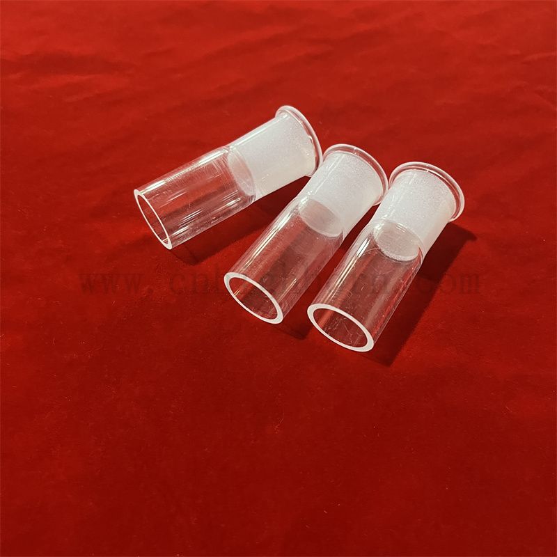 Heat Resistance Frosted EndsTransparent Fused Silica Quartz Glass Tube Connector 