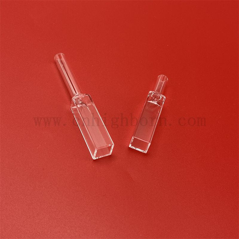 3 Sides Transparent Transmittance Optical Quartz Glass Cuvette Fluorimeter Retangular with Graded Seal