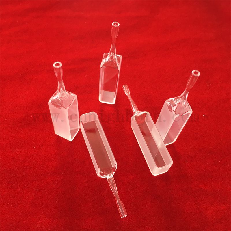 Standard Lab Analytical Instrument UV Transmittance Clear Optical Quartz Glass Cuvettes with Custom Tube