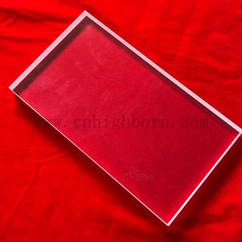 Polished Rectangle Transparent Quartz Glass Slab For UV Curving