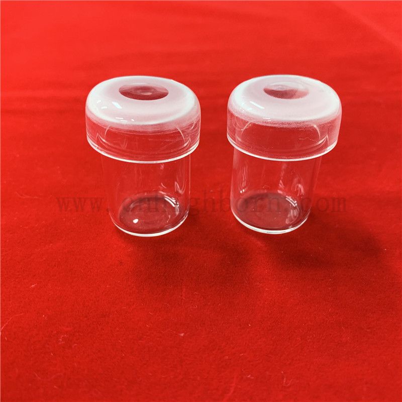 Heat Resistance Clear Quartz Glass Lab Crucible with Cap