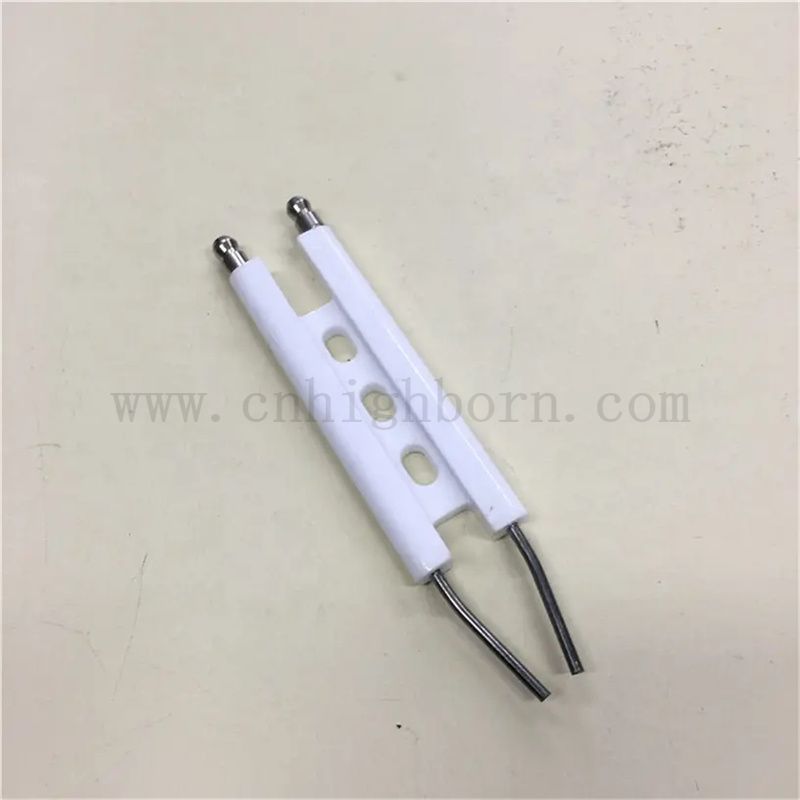 High Temperature Resistant 95% Alumina Ceramic Electrode Double-pin Ignitor