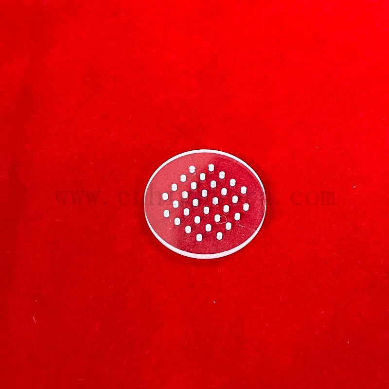 Quartz Laser Perforated Disc Deep Processing Transparent Silica Quartz Plate