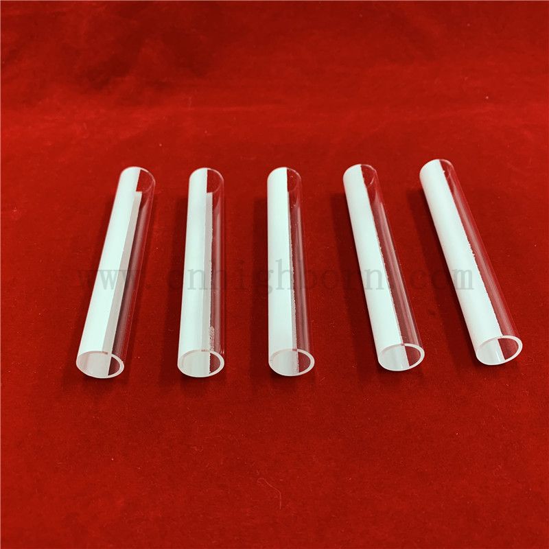 Customied Heat Resistance Half Coated with Ceramic Fused Silica Quartz Glass Tube