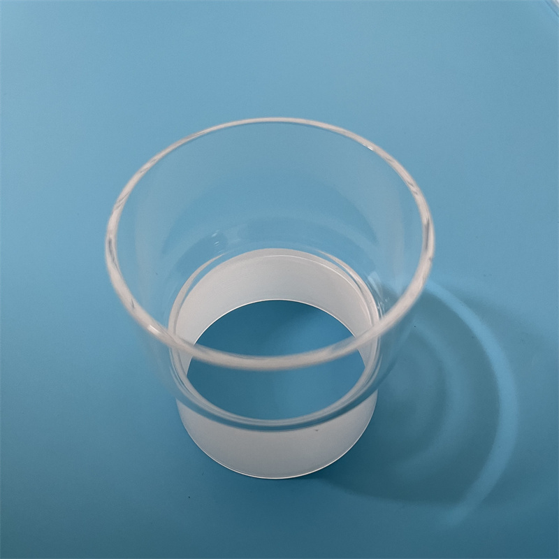 Customized Transparent Shape Quartz Glass Tube with Frosted Mouth