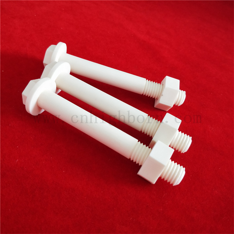 Customized Alumina M6 Screw Hexagon Nut Insulation Al2O3 Ceramic Screw