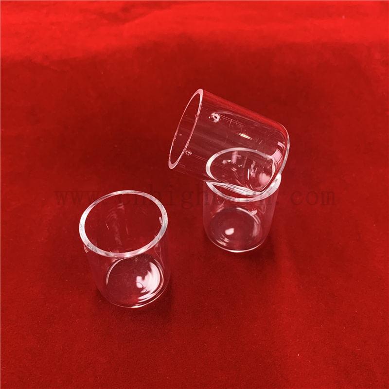 Laser Drilling Transparent Quartz Glass Round Bottom Cylinder Crucible