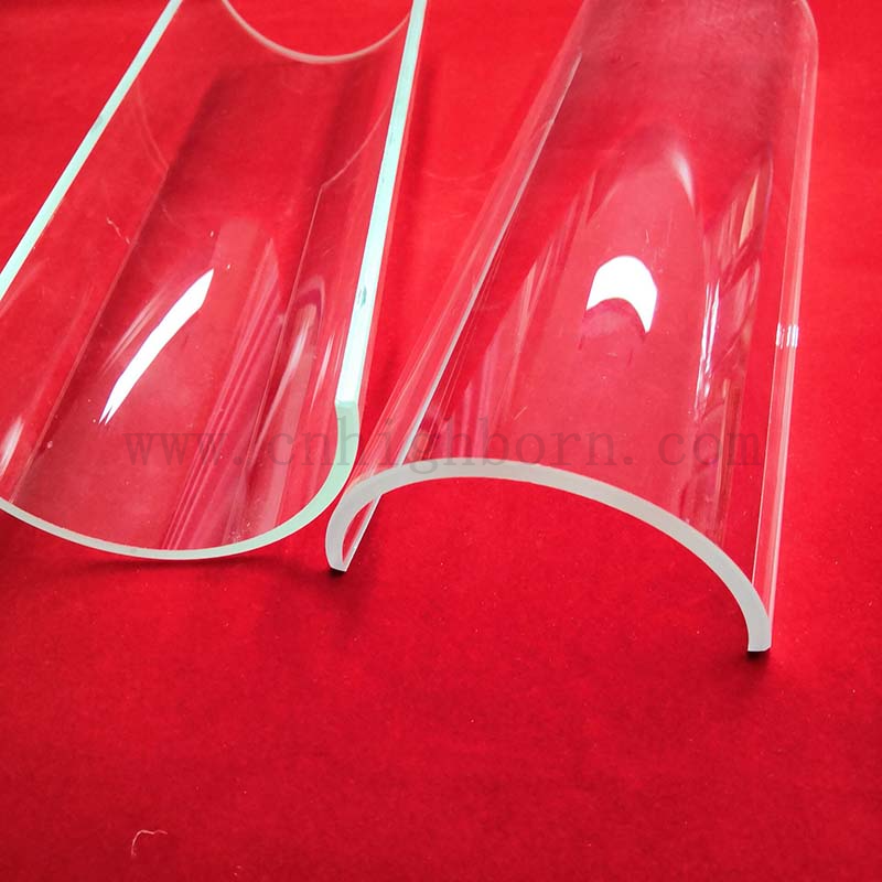 Resistance High Temperature Arc Quartz Glass Panel Quartz Half Tube