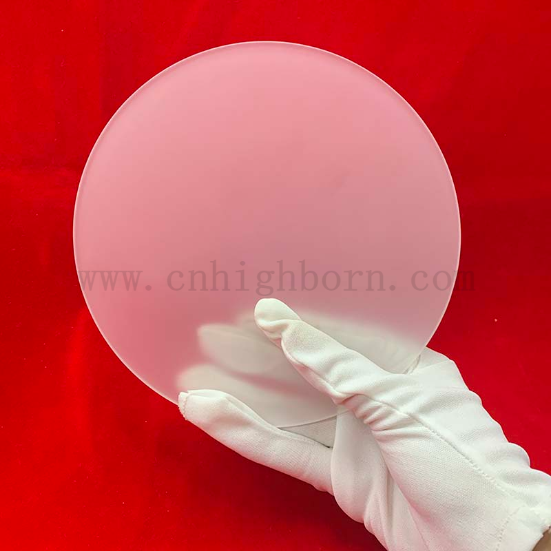 Fused Silica Frosted Quartz Glass Plate Round Quartz Wafer