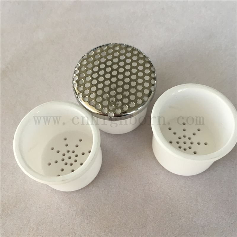 Customized Alumina Crucible With Holes Lid Al2O3 Ceramic Pot