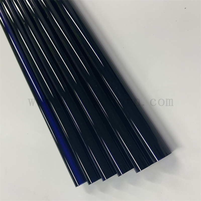 Heat Resistance blue colored Fused Silica Quartz Glass pipe