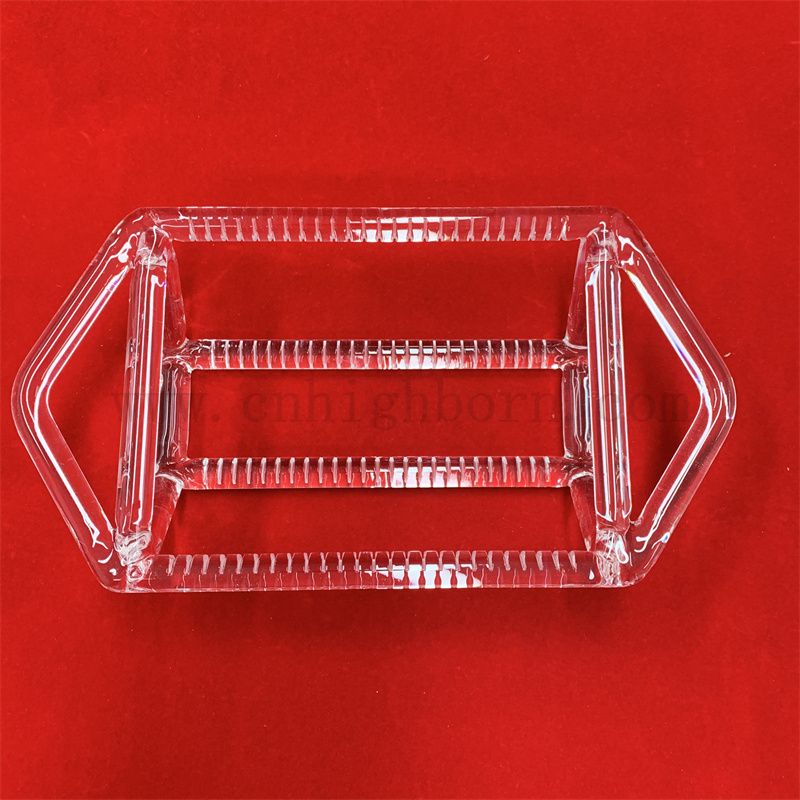  Lab Research Clear Quartz Instrument Transparent Rack Square Cylinder Semiconductor Insert Slotted Quartz Glass Boat Wafer Carrier