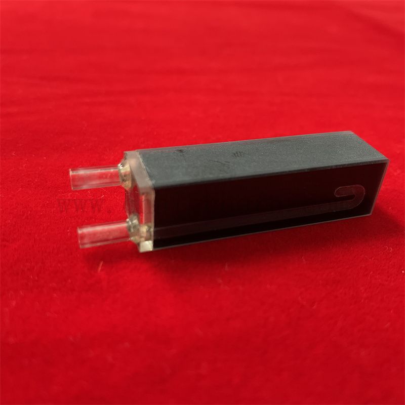 Laboratory Black Quartz Flow Cell Biochemical Analyzers Micro Glass Cuvette Self Masking Continuous10mm