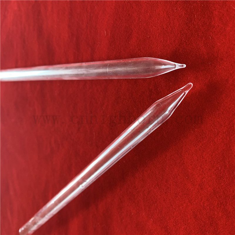 Heat Resistance Clear High Purity Quartz Tube Silica Glass Pipe with Point Ends