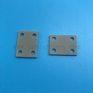 High Thermal Conductivity AlN Disc with Holes Aluminum Nitride Ceramic Drilled Plate