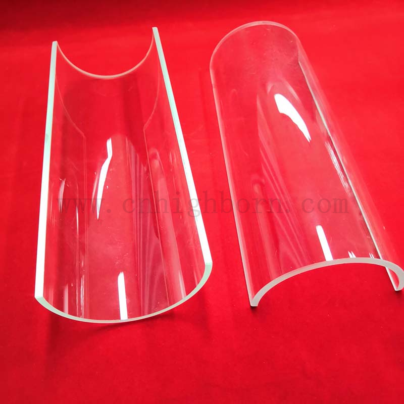 Resistance High Temperature Arc Quartz Glass Panel Quartz Half Tube