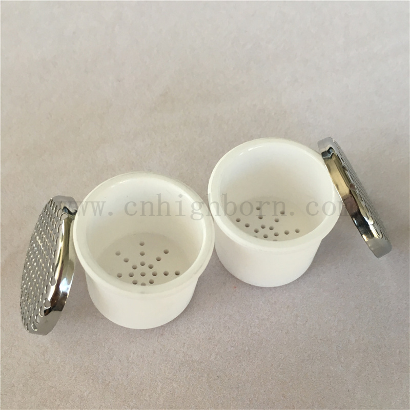 Customized Alumina Crucible With Holes Lid Al2O3 Ceramic Pot