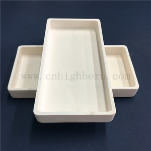 Alumina Molten Metal Sagger Customized 99 Al2O3 Ceramic Rectangular Tray