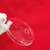 Laser Drilling Transparent Three Holes Quartz Glass Round Disk
