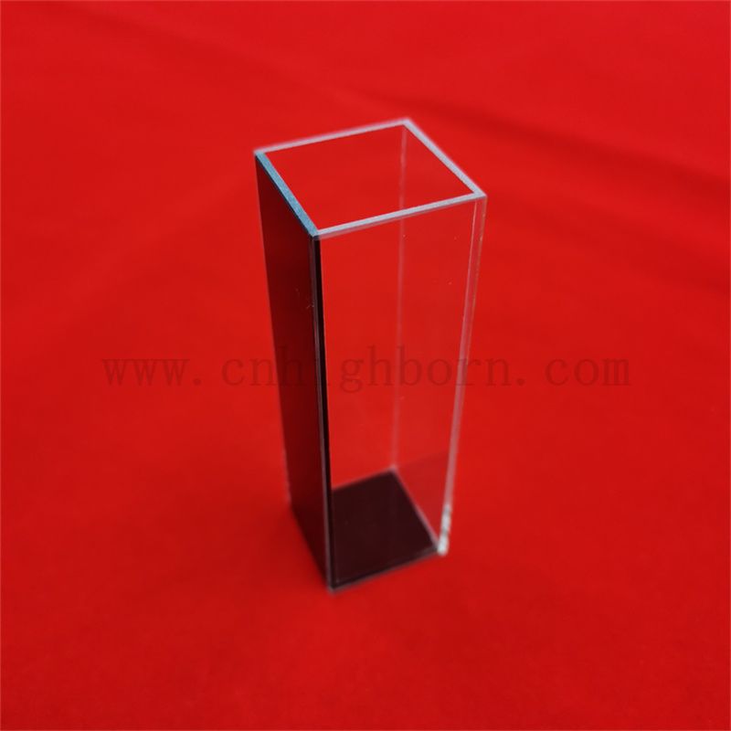 Customized Sample Cell for Lab Analytical Instrument Self Masking Black Quartz Glass Cuvette Absorption Cell