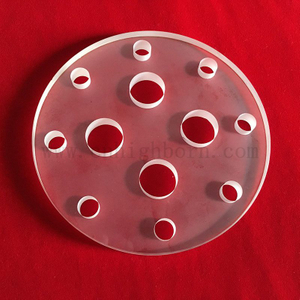 Laser Drilling Circular JGS2 Quartz Glass Panel With Hole