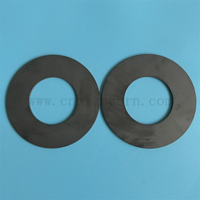 Insulator Black Silicon Carbide Plate Wear Resistant Large Diameter SiC Ceramic Ring 